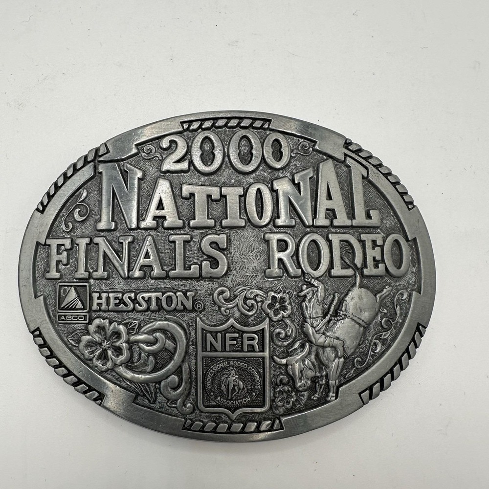 Hesston 2000 Vintage National Final Rodeo Belt Buckle Montana Silversmiths